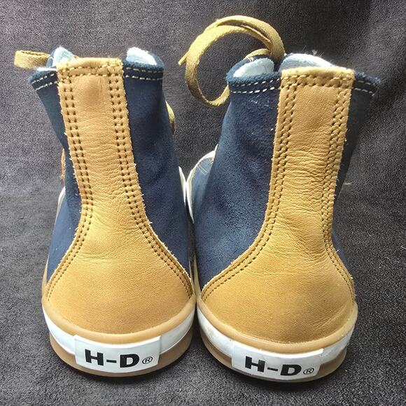 Harley Davidson Navy Blue Faux Suede Filkens High Top Sneakers Lace Up Shoes - Picture 6 of 10